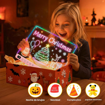 Lumiboard Tablero de dibujo LED con 13 efectos de luz, 16 pulgadas,...