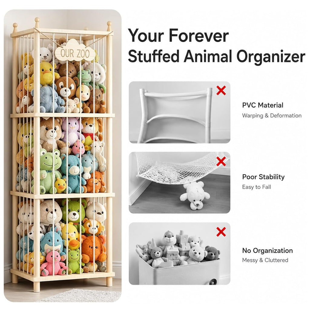 MIRCNY Almacenamiento de animales de peluche, torre organizadora de...