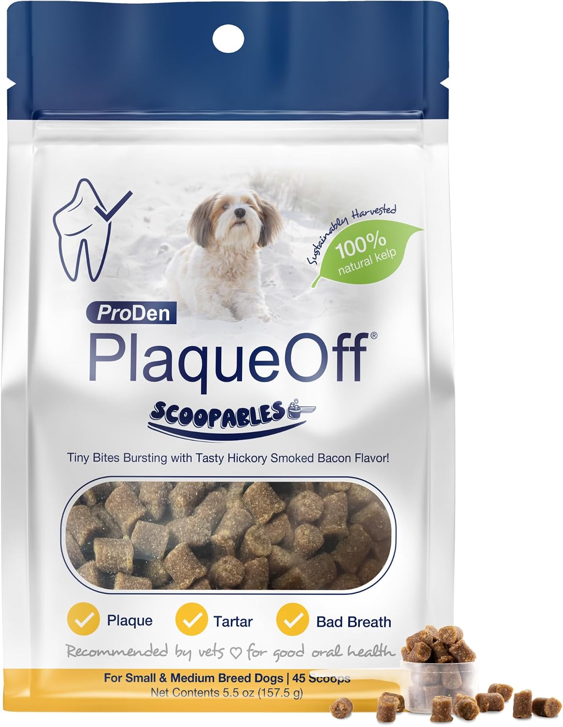 ProDen PlaqueOff Scoopables - Bocadillos dentales con sabor a tocin...