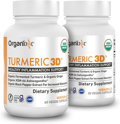Organixx Suplemento orgánico de curcumina de cúrcuma USDA con Ashwa...