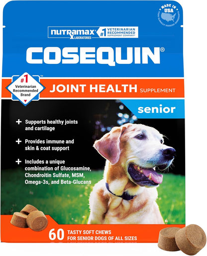 Nutramax Cosequin for Senior Dogs Suplemento de salud articular, co...