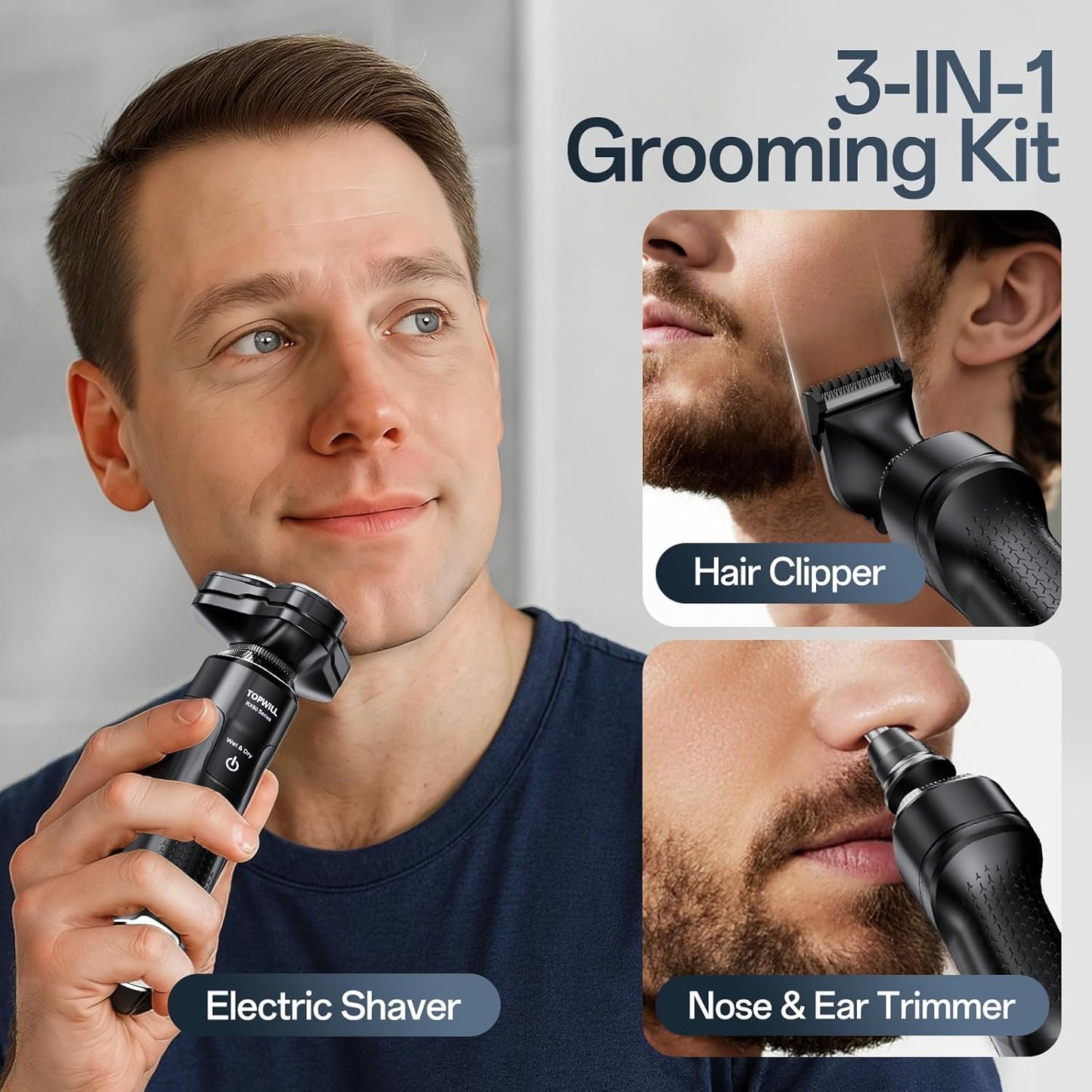 Afeitadora eléctrica para hombres, nueva maquinilla de afeitar y re...