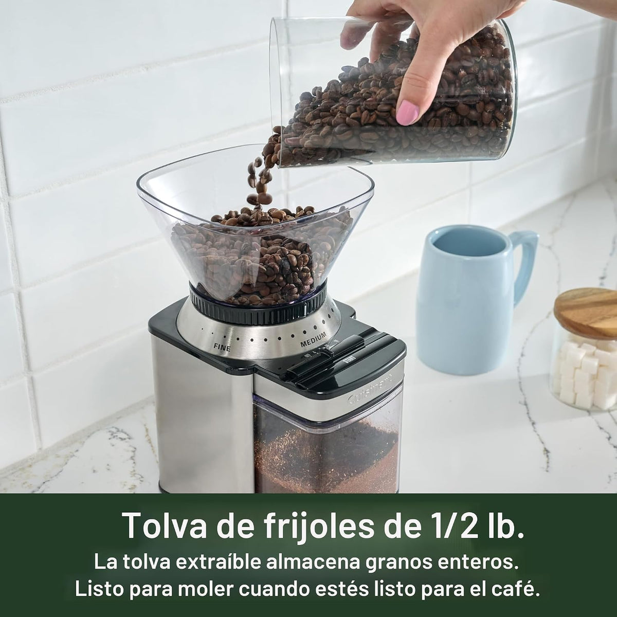 Cuisinart - Molinillo eléctrico de café con rebabas, 18 ajustes, 4-...