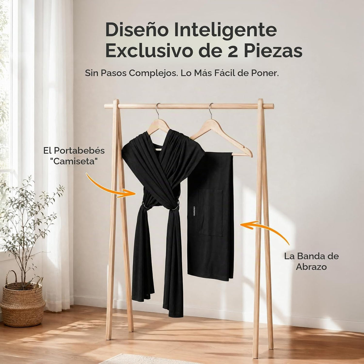 Momcozy Portabebés Envolvente, Eslinga Portabebés Fácil de Usar, Es...