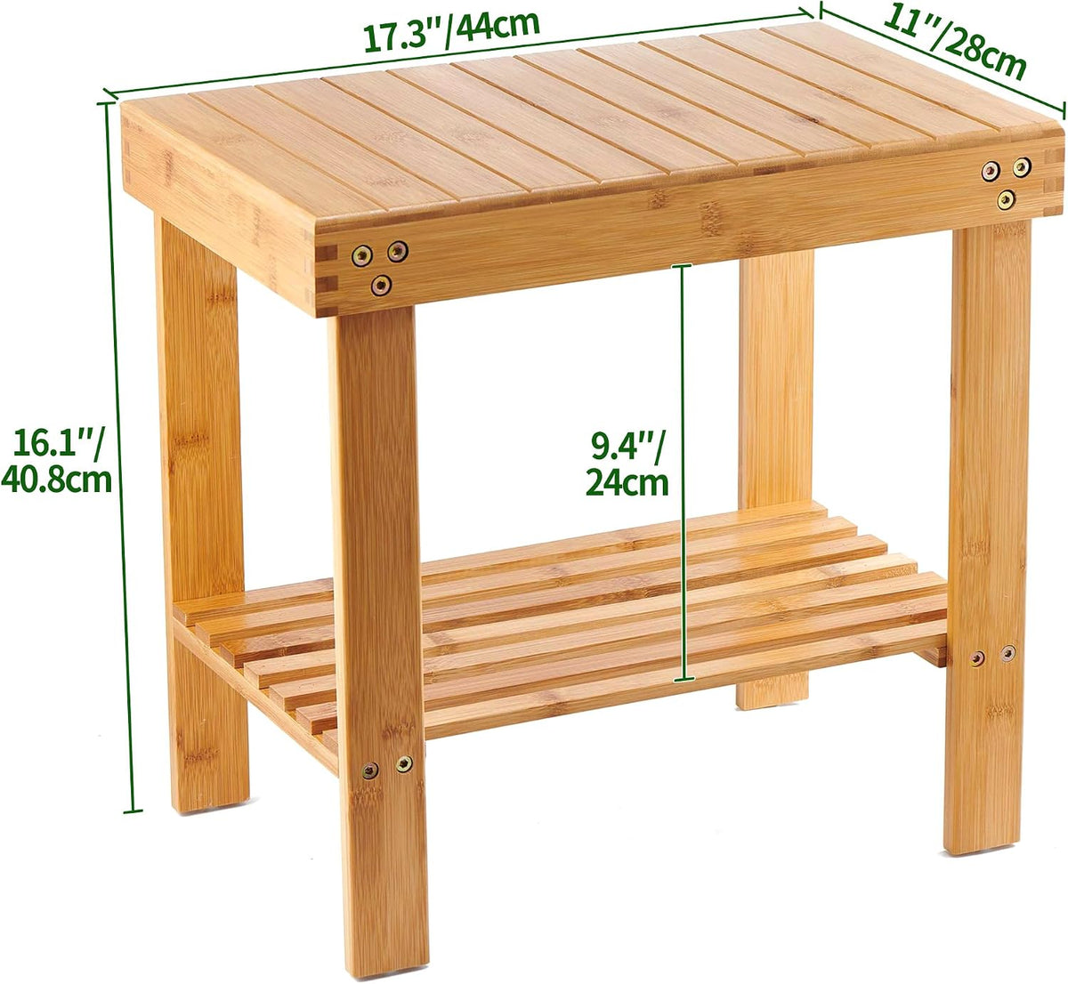 VaeFae Banco de ducha de bambú, taburete de asiento de banco de spa...
