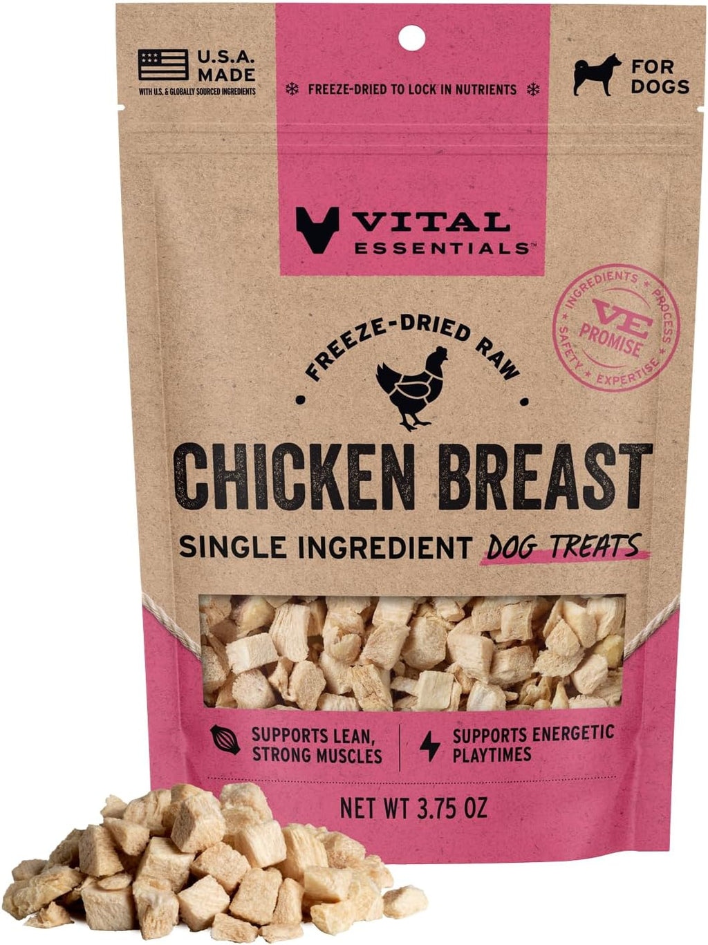 Vital Essentials Golosinas liofilizadas para perros, pechuga de pol...