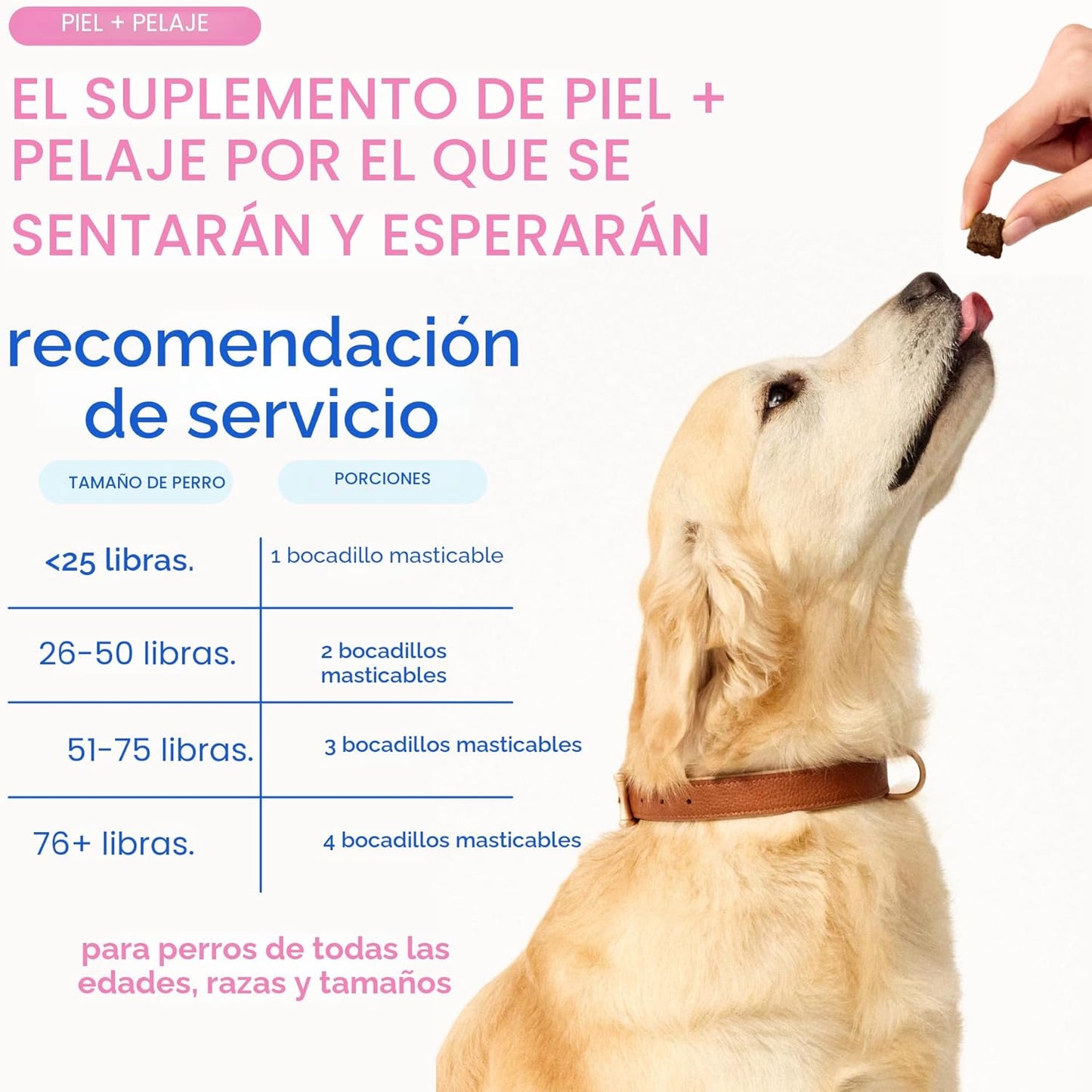 Native Pet Masticables Omega para la piel y el pelaje para perros,...