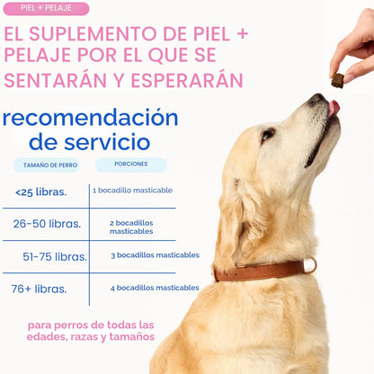 Native Pet Masticables Omega para la piel y el pelaje para perros,...