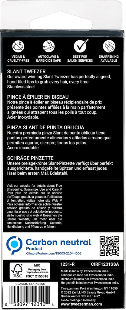 Tweezerman - Pinza inclinadas para cejas de acero inoxidable