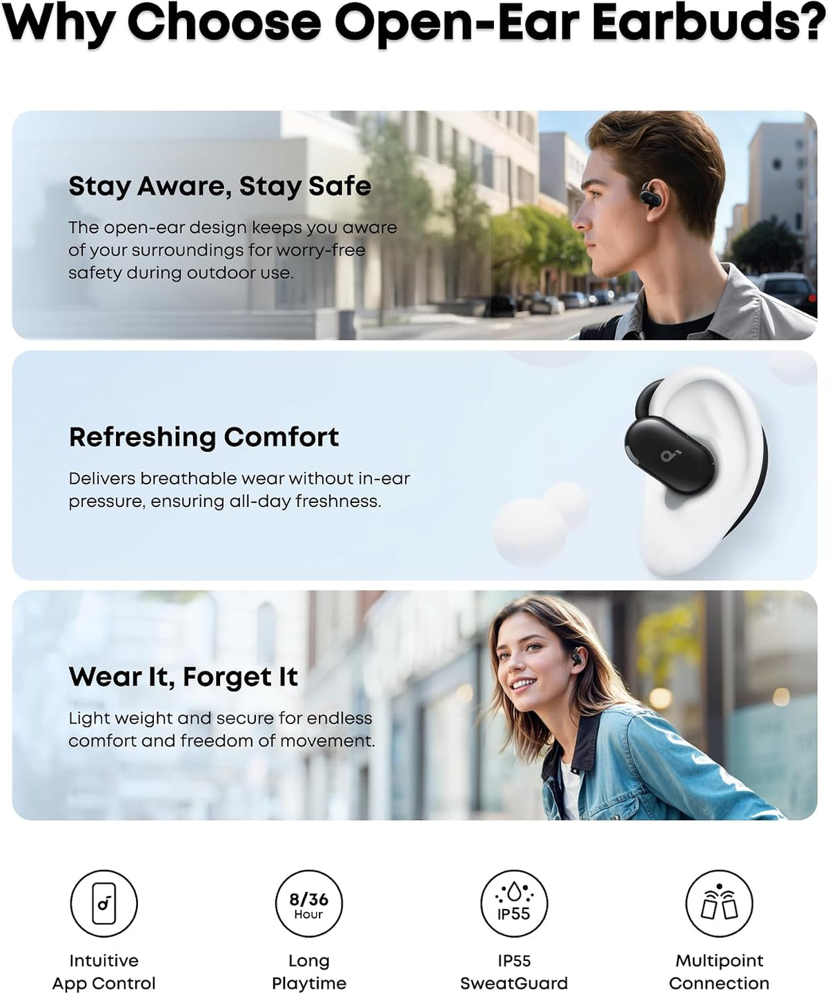 Soundcore V20i by Anker - Auriculares de oído abierto, auriculares...