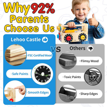 Lehoo Castle Montessori - Juego de herramientas para niños, juego d...