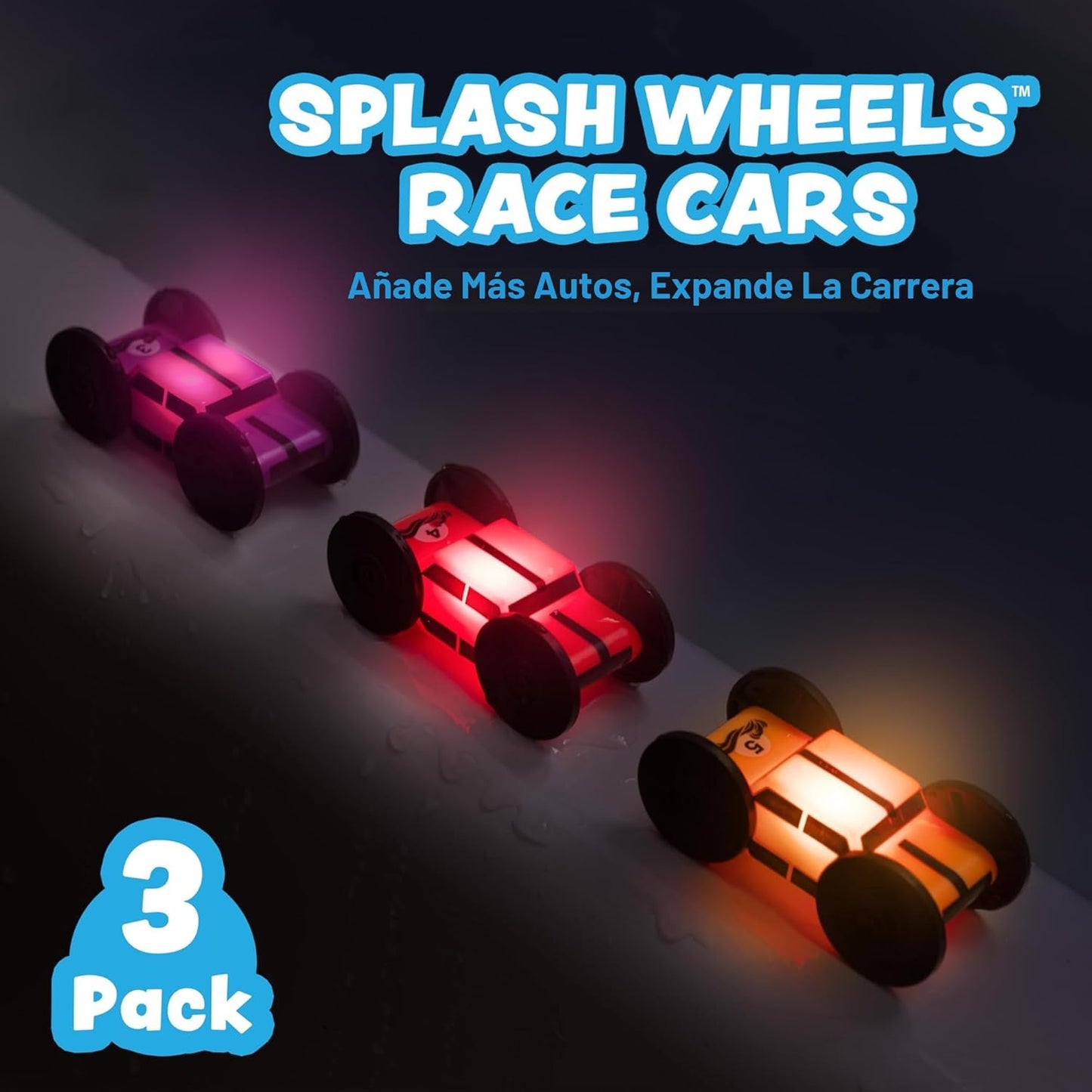 Tub Works® Splash Wheels™ Race Car Light Up Bath Toys, 3 Pack | Wat...