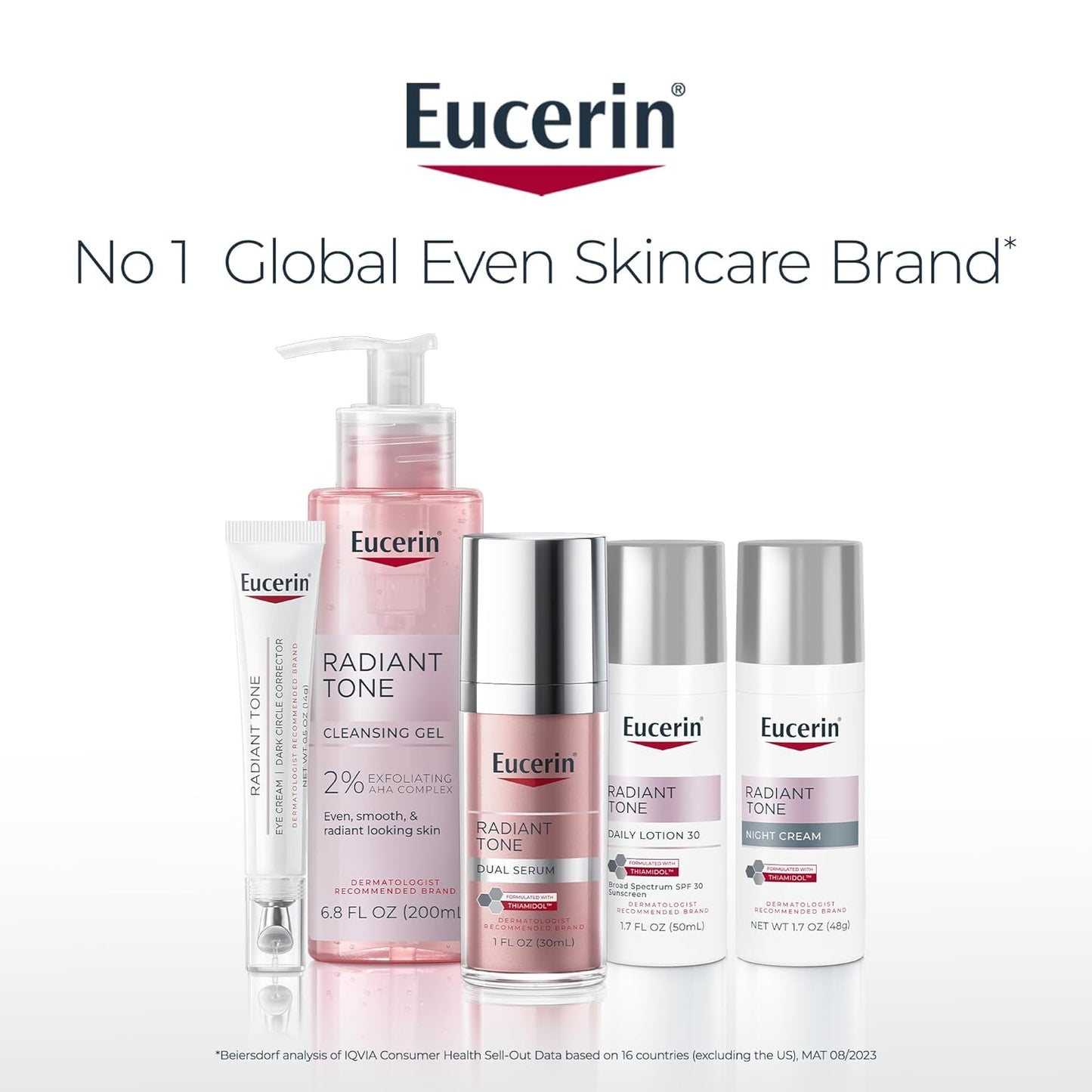 Eucerin Radiant Tone - Suero dual corrector de manchas oscuras, suero de manchas oscuras con tiamidol y ácido hialurónico, ayuda a reducir visiblemente el aspecto de manchas oscuras persistentes, botella de 1 onza líquida