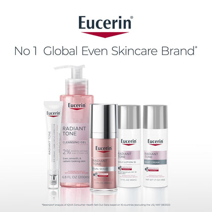 Eucerin Radiant Tone - Suero dual corrector de manchas oscuras, suero de manchas oscuras con tiamidol y ácido hialurónico, ayuda a reducir visiblemente el aspecto de manchas oscuras persistentes, botella de 1 onza líquida