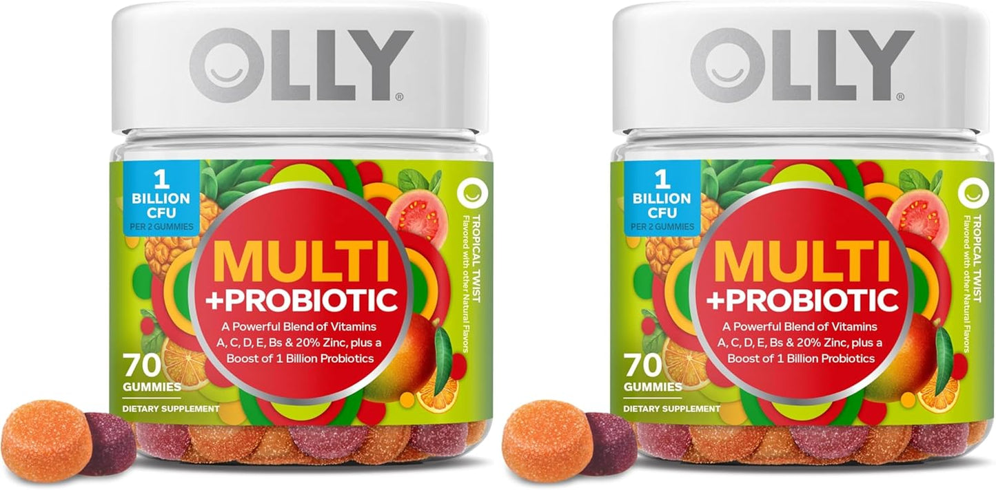 OLLY Gomitas multivitamínicas multiprobióticas para adultos, 1 mil...