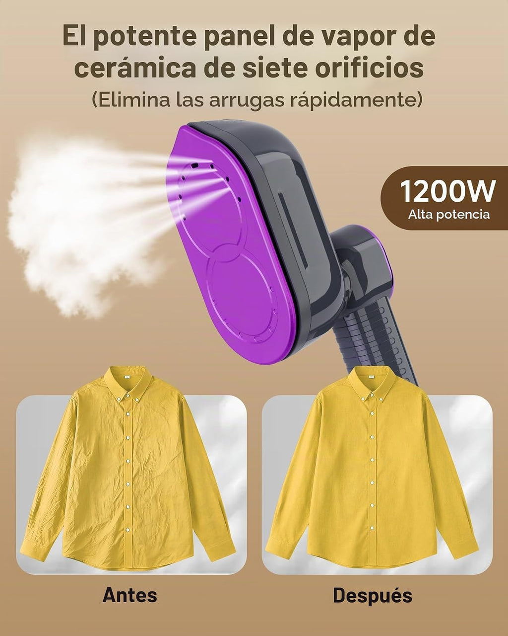 Vaporizador de viaje portátil para ropa 1200W 2 en 1 vapor de ropa...