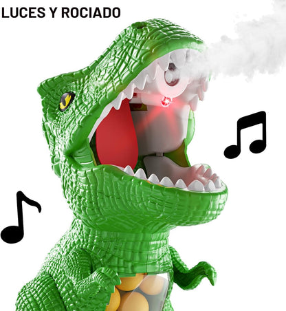 NIPLOOOW Juguetes de disparo de dinosaurios movibles para niños de...
