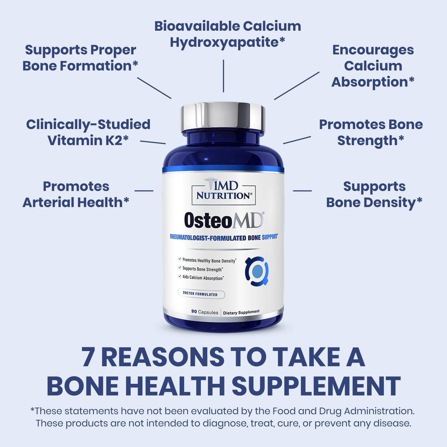 1MD Nutrition OsteoMD para un apoyo óseo integral | con hidroxiapat...