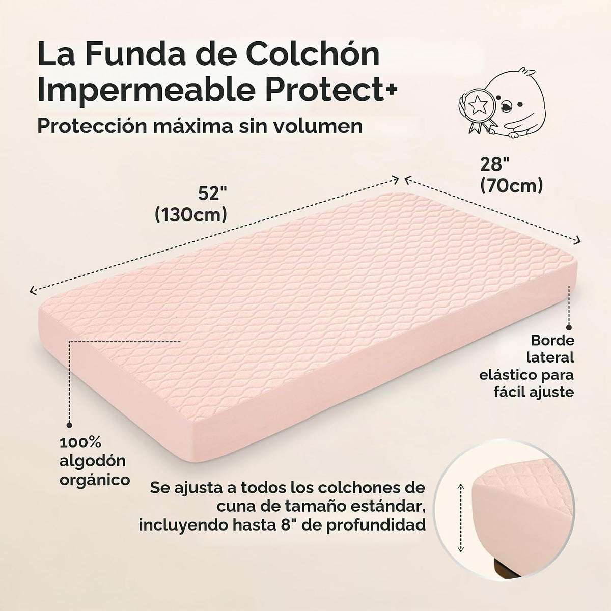 Paquete de 2 fundas protectoras de colchón impermeables para cuna |...