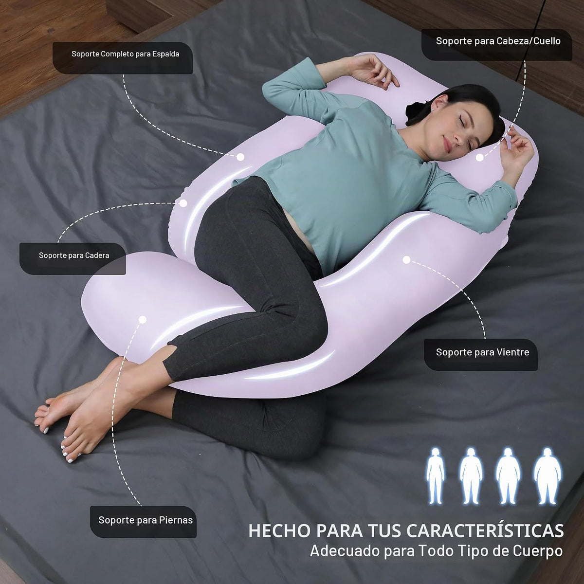 MOON PARK - Almohadas de embarazo y maternidad de cuerpo completo p...
