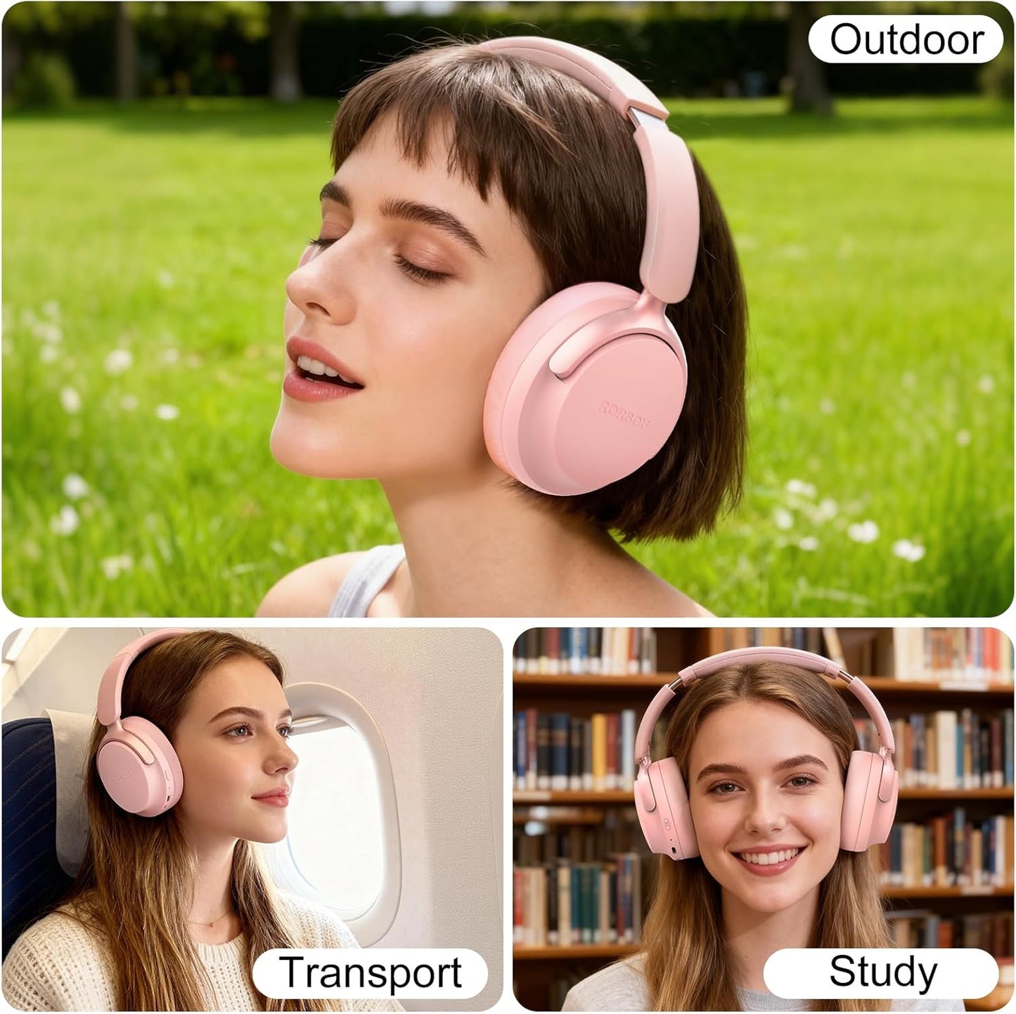 RORSOU B8 auriculares Bluetooth supraaurales, 6 modos de música EQ...