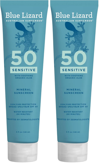 BLUE LIZARD Protector solar mineral, SPF 50+, tubo, óxido de zinc,...