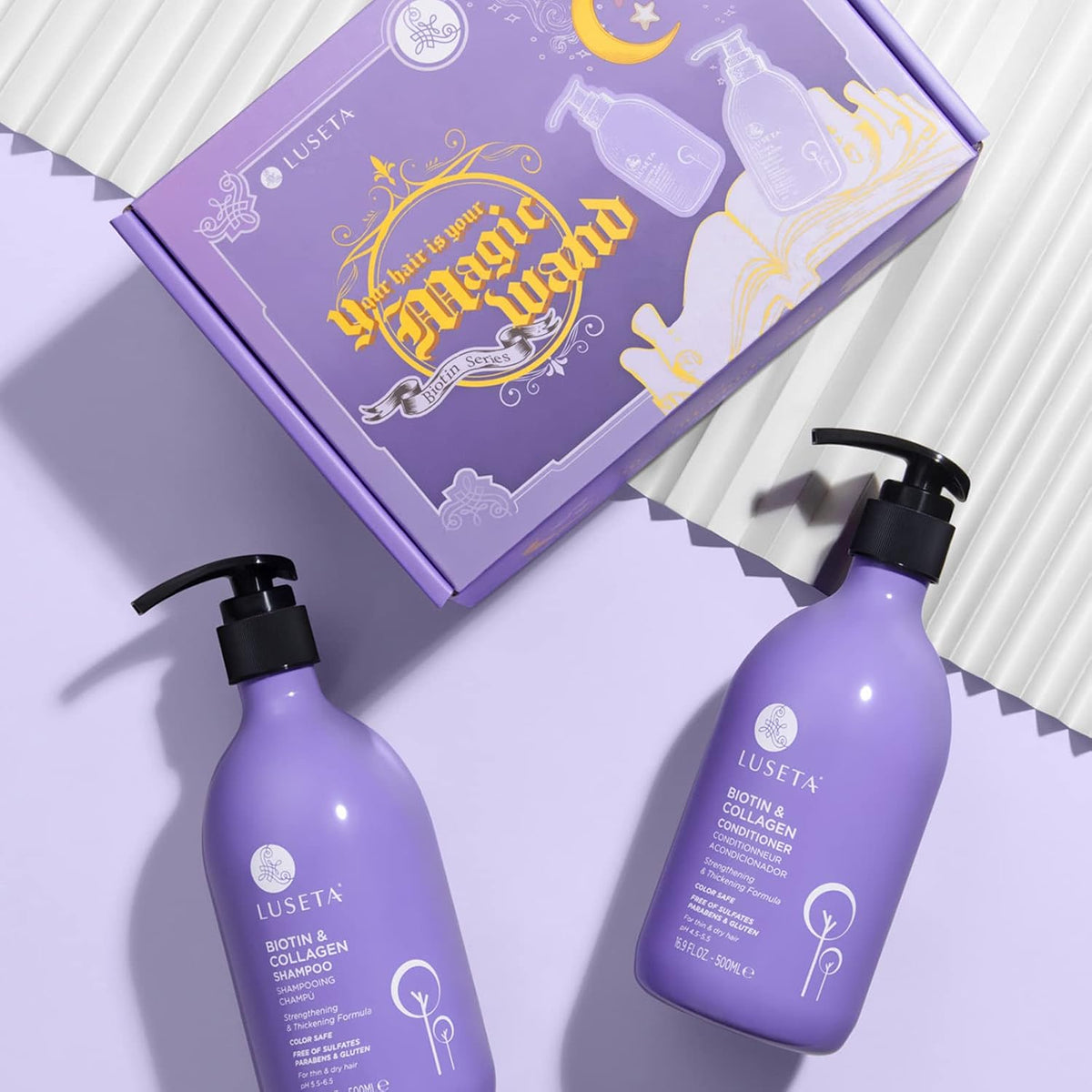 Champú y acondicionador de biotina para adelgazar el cabello para m...