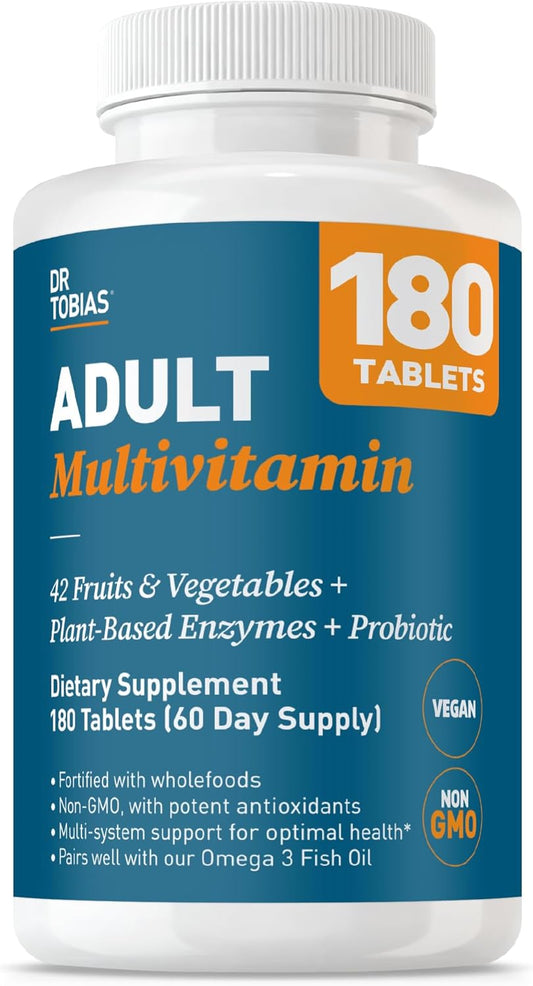 Dr. Tobias Multivitamínico para adultos para mujeres y hombres, vit...