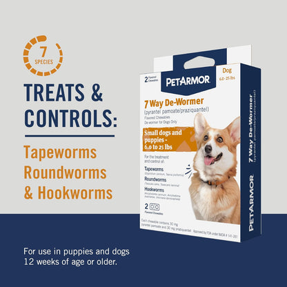 PetArmor Desparasitante de 7 vías para perros, tratamiento oral de...