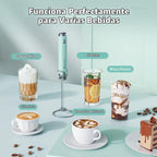 Maestri House Espumador de Leche Recargable con Soporte, LunaFro Fa...