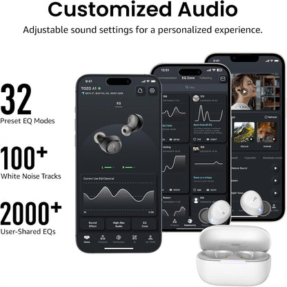 TOZO Auriculares inalámbricos A1 Bluetooth 5.3 de peso ligero en el...