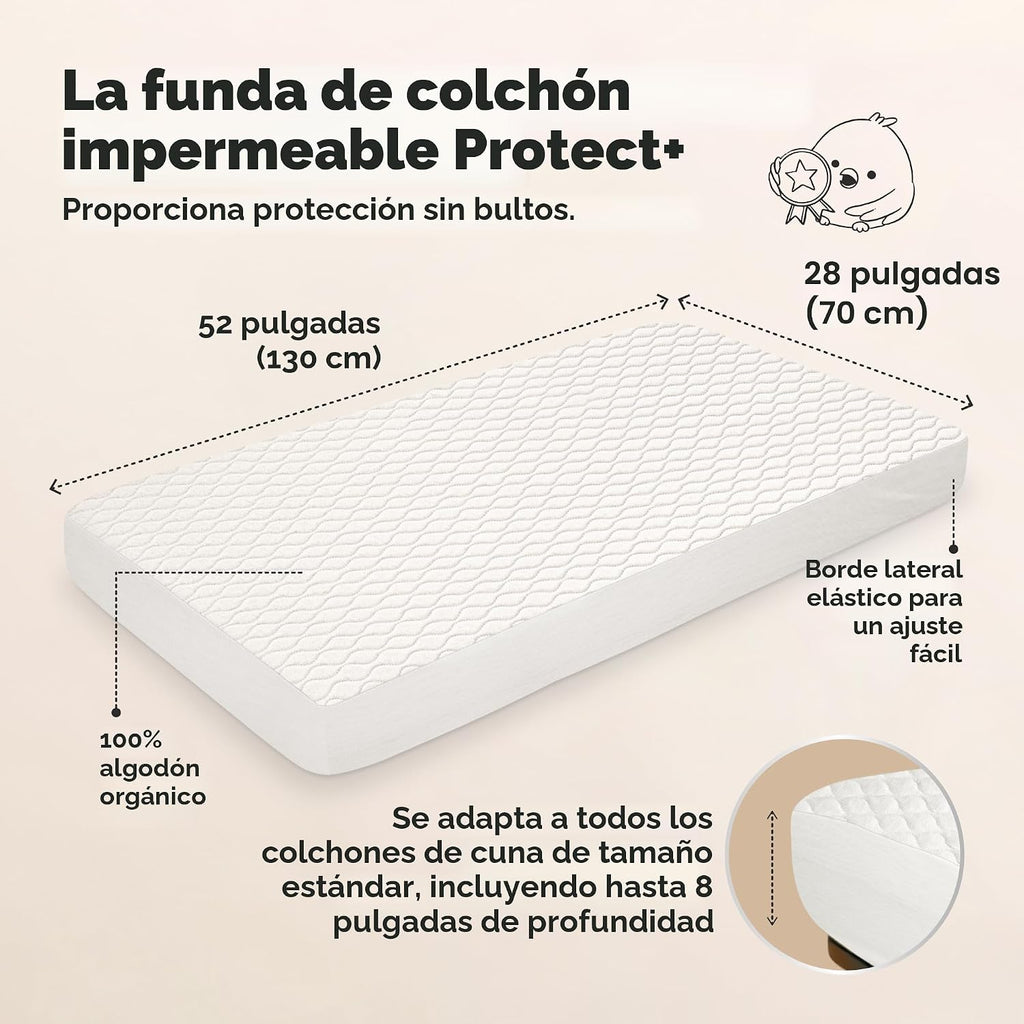 Paquete de 2 fundas protectoras de colchón impermeables para cuna,...