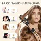 Secador de pelo 4 en 1, cepillo secador de pelo, cepillo de aire caliente de 1000 W, secador de pelo voluminizador de un solo paso y estilizador, temperatura de 3 velocidades, moldeador de aire