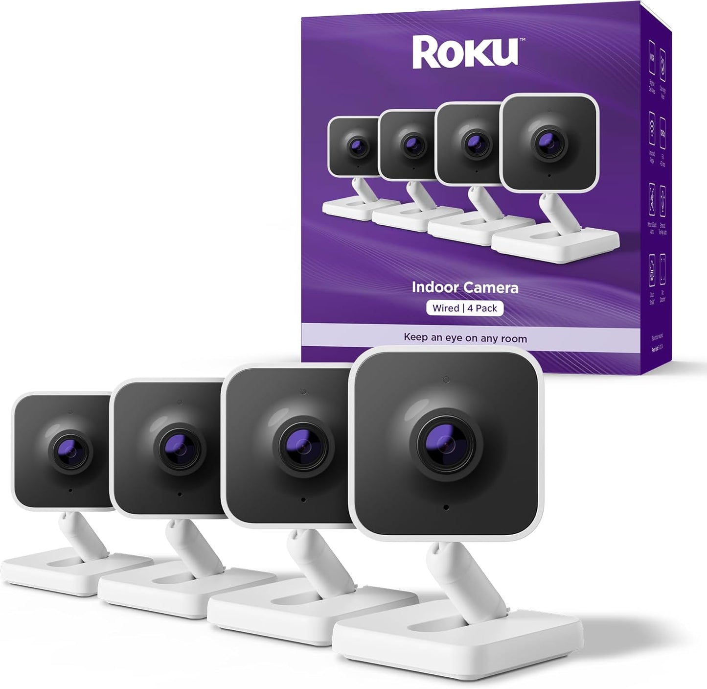 Roku Cámara interior \u2013 Seguridad para el hogar \u2013 Paquete...