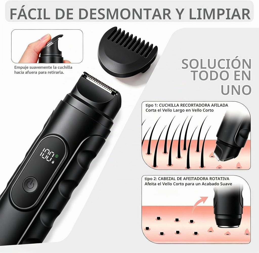 Recortadora de bikini para mujer 2 en 1 de doble cabeza, maquinilla...