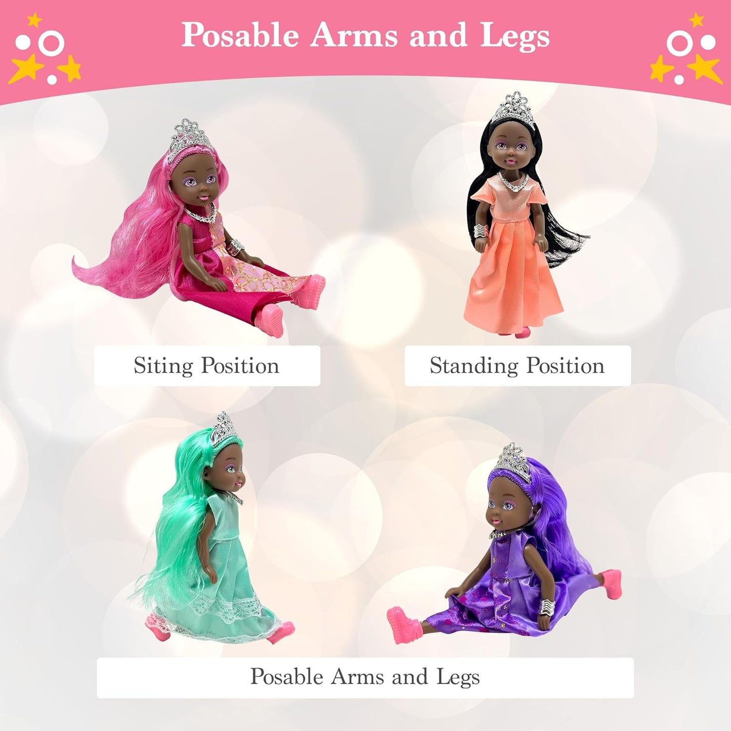 Set de Muñecas Pequeñas con Mini Muñecas de Princesa para Niñas \u2...