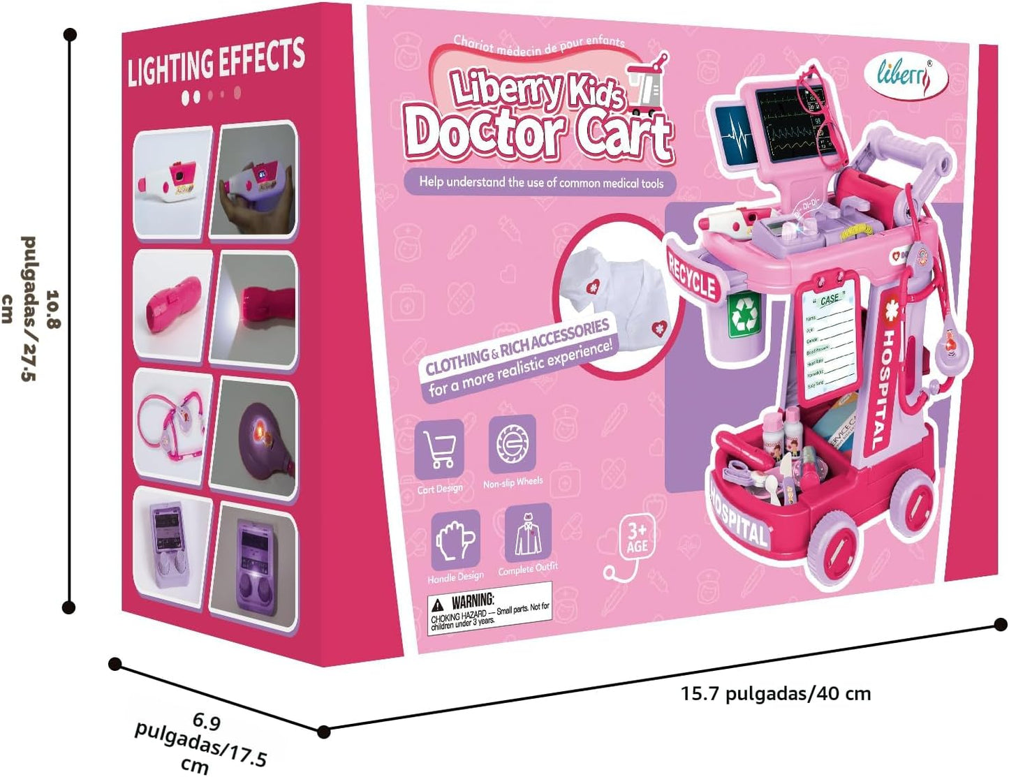Liberry Kit de médico para niños pequeños de 2, 3, 4, 5, juego de s...