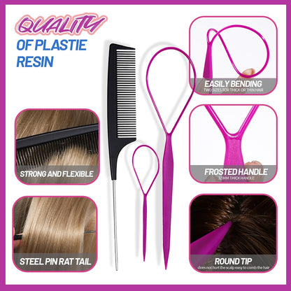 Teenitor Lazos elásticos para el cabello, accesorios para el cabello para niñas, coloridas bandas elásticas para el cabello para bebé, bandas de goma para el cabello con pinzas para el cabello