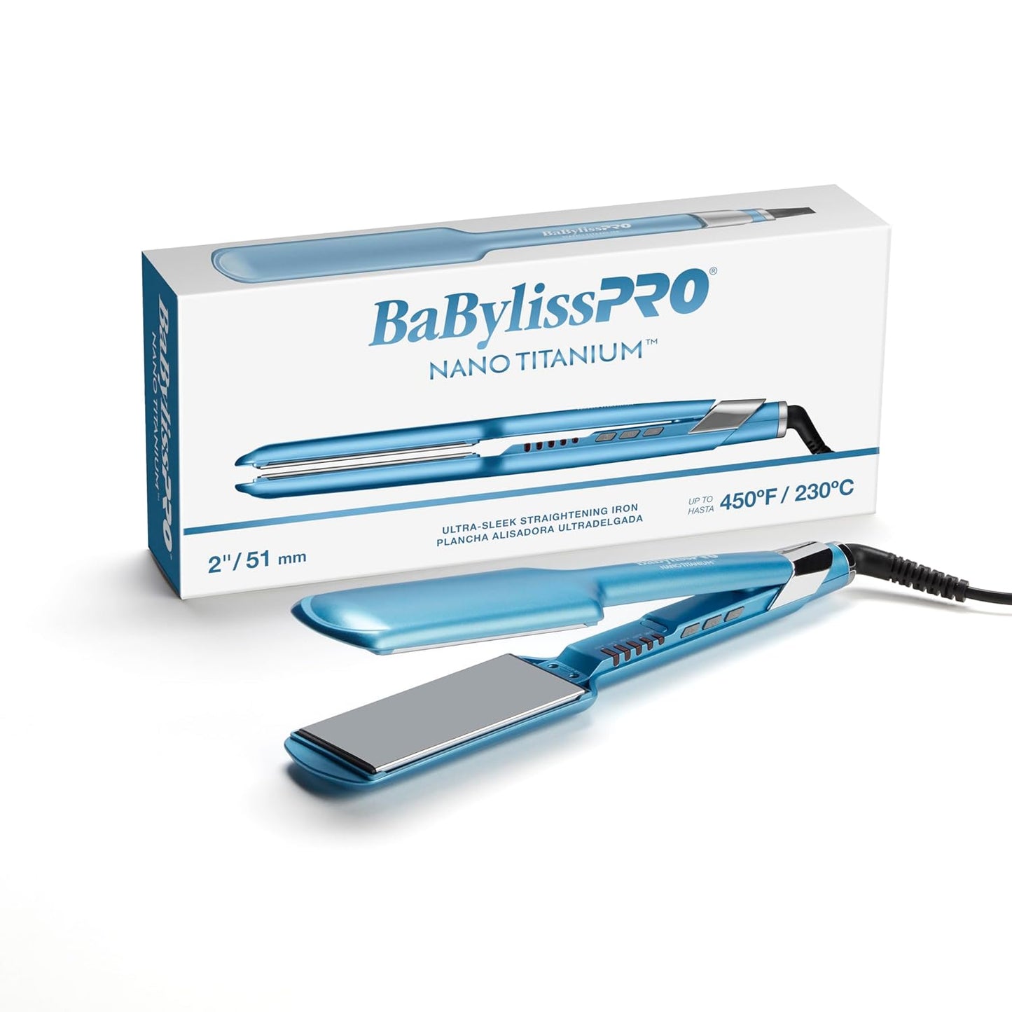 BabylissPRO Nano Titanium Ultra-Sleek Hair Straightener, Flat Iron...