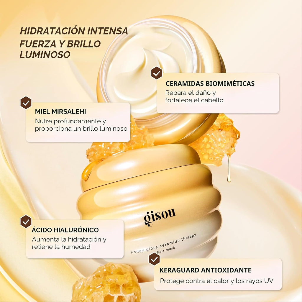 Gisou Honey Gloss Ceramide Therapy Mascarilla capilar (7.8 fl oz) |...