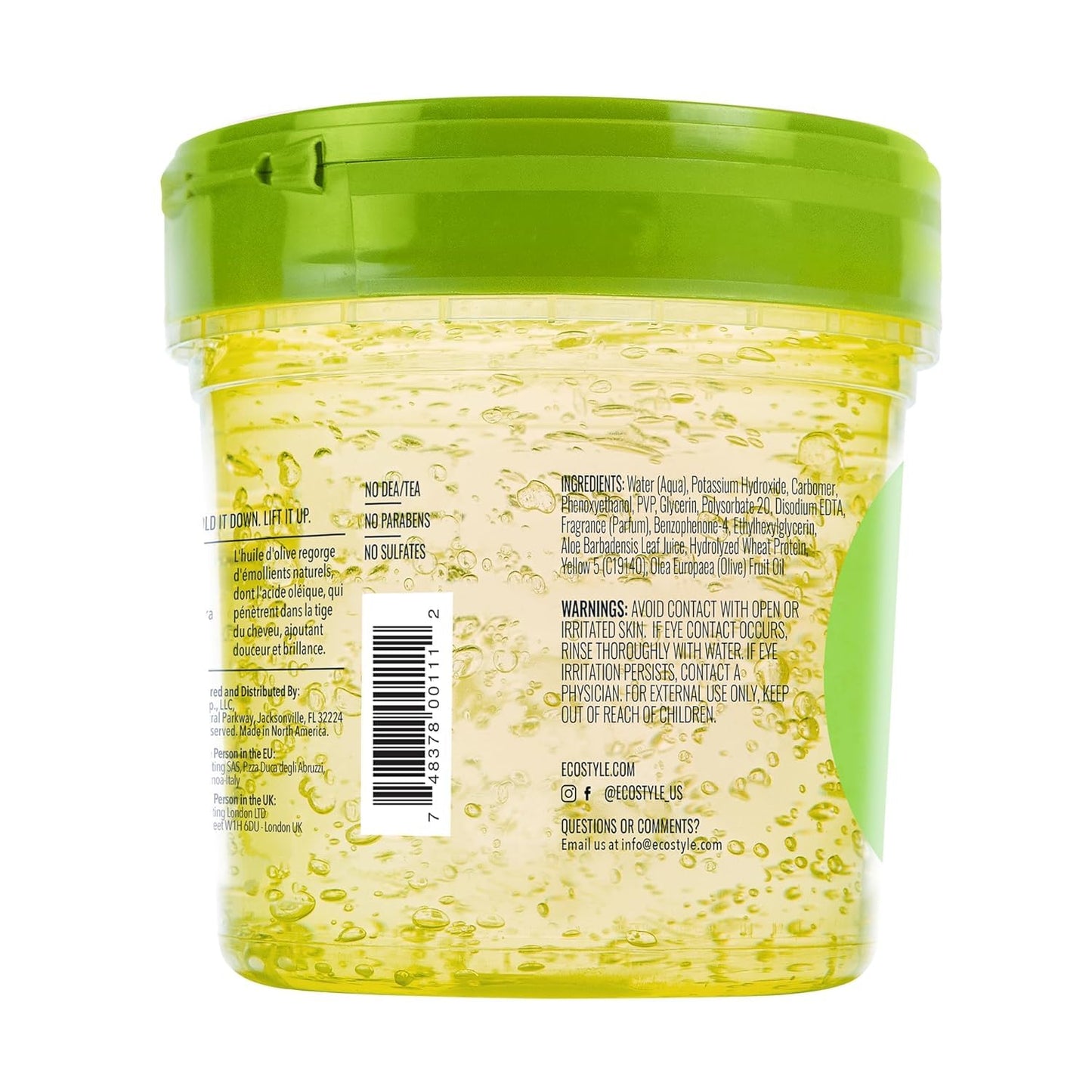 Eco Style Gel de Aceite de Oliva para Peinar - Añade brillo y contr...