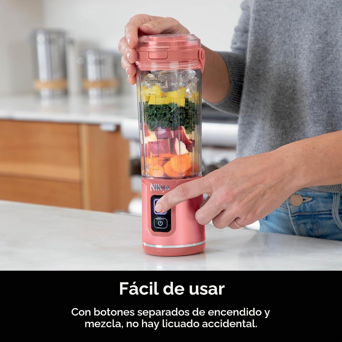 Ninja Blast Batidora portátil, inalámbrica, recipiente de 18 onzas,...