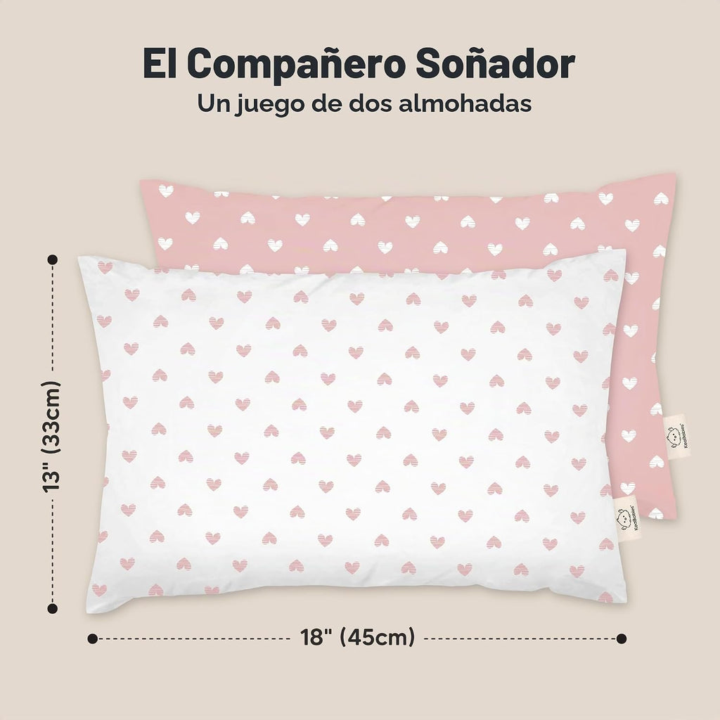 KeaBabies Paquete de 2 almohadas para niños pequeños de 2 a 5 años...