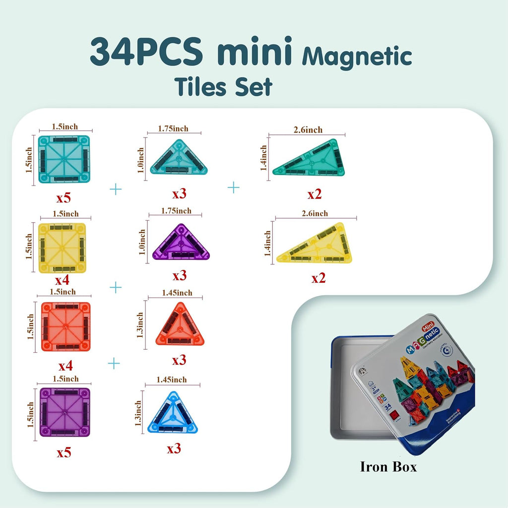 Mini azulejos magnéticos para niños, juego de construcción de viaje...