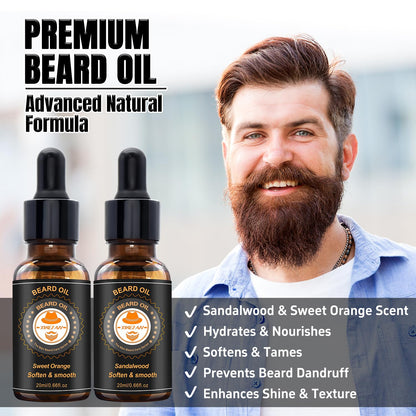 XIKEZAN Kit mejorado de aseo para barba con acondicionador de barba, aceite de barba, bálsamo para barba, cepillo para barba, lavado de barba/champú, peine para barba, tijeras para barba, bolsa de