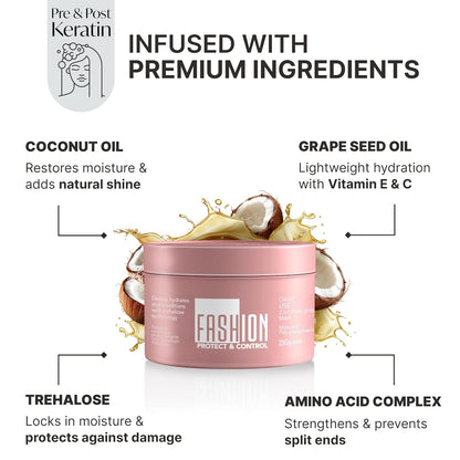 Fashion Gold, Mascarilla capilar para cabello dañado, ideal como tr...