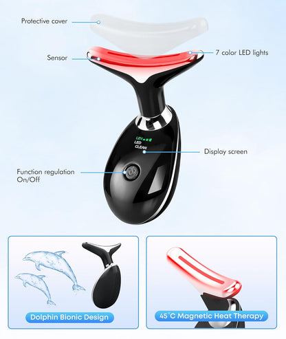 SDKWDH Terapia de Luz Roja para Cara y Cuello, Herramienta de Masaj...