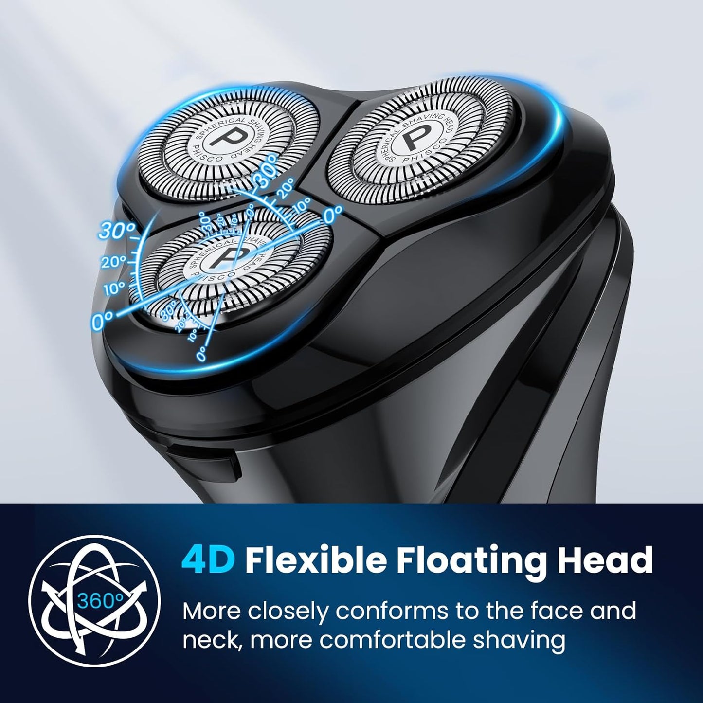 Maquinilla de afeitar eléctrica para hombres con recortadora emergente, afeitadora eléctrica recargable IPX7 impermeable, afeitadoras de carga rápida para hombres, tiempo de funcionamiento de 120