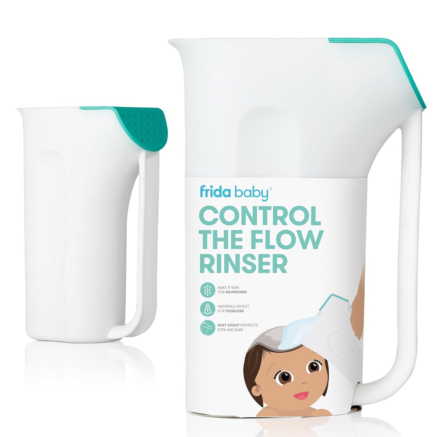 Frida Baby Control The Flow - Taza de enjuague de baño, enjuague si...