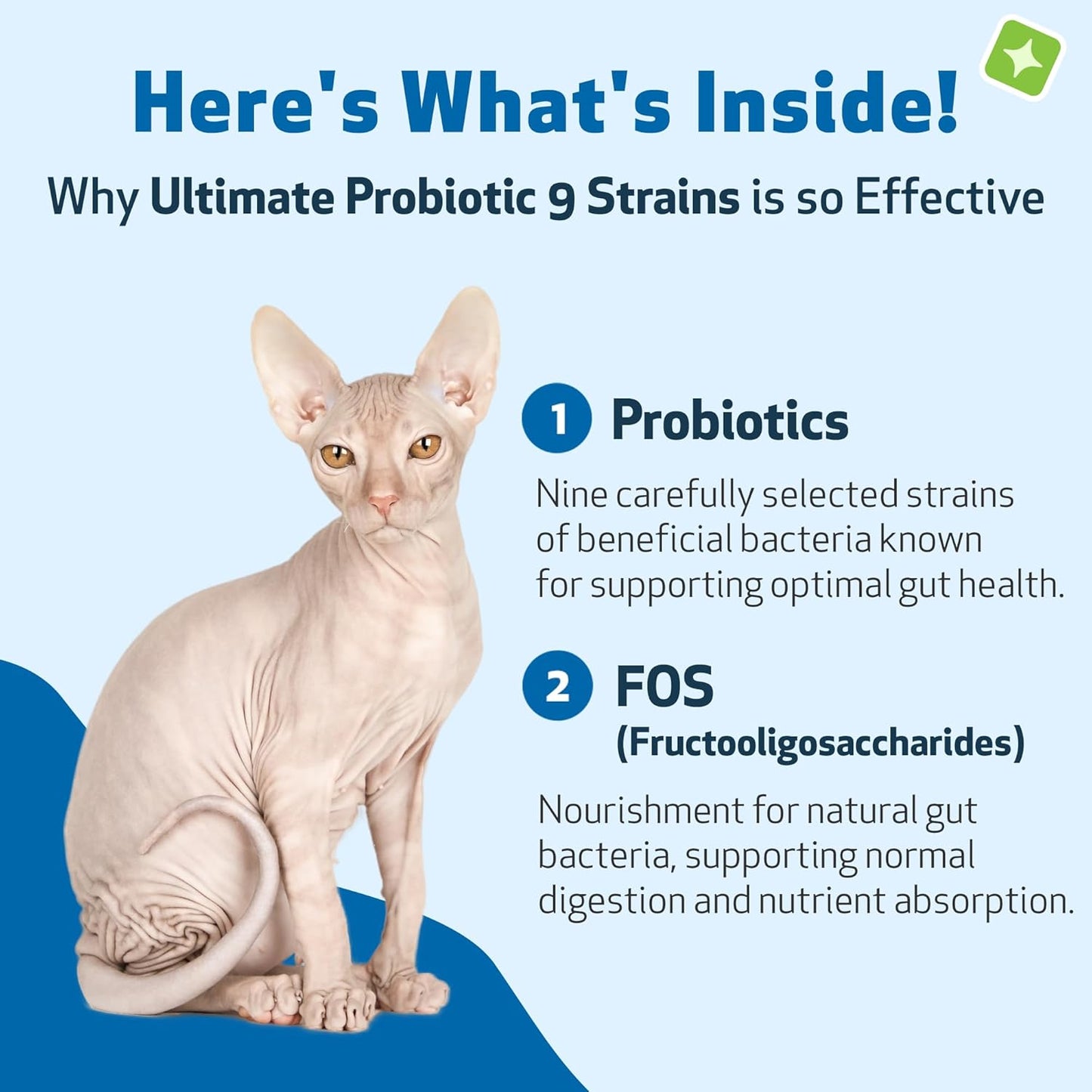 Pet Wellbeing Ultimate Probiotic 9 cepas con prebióticos FOS para g...